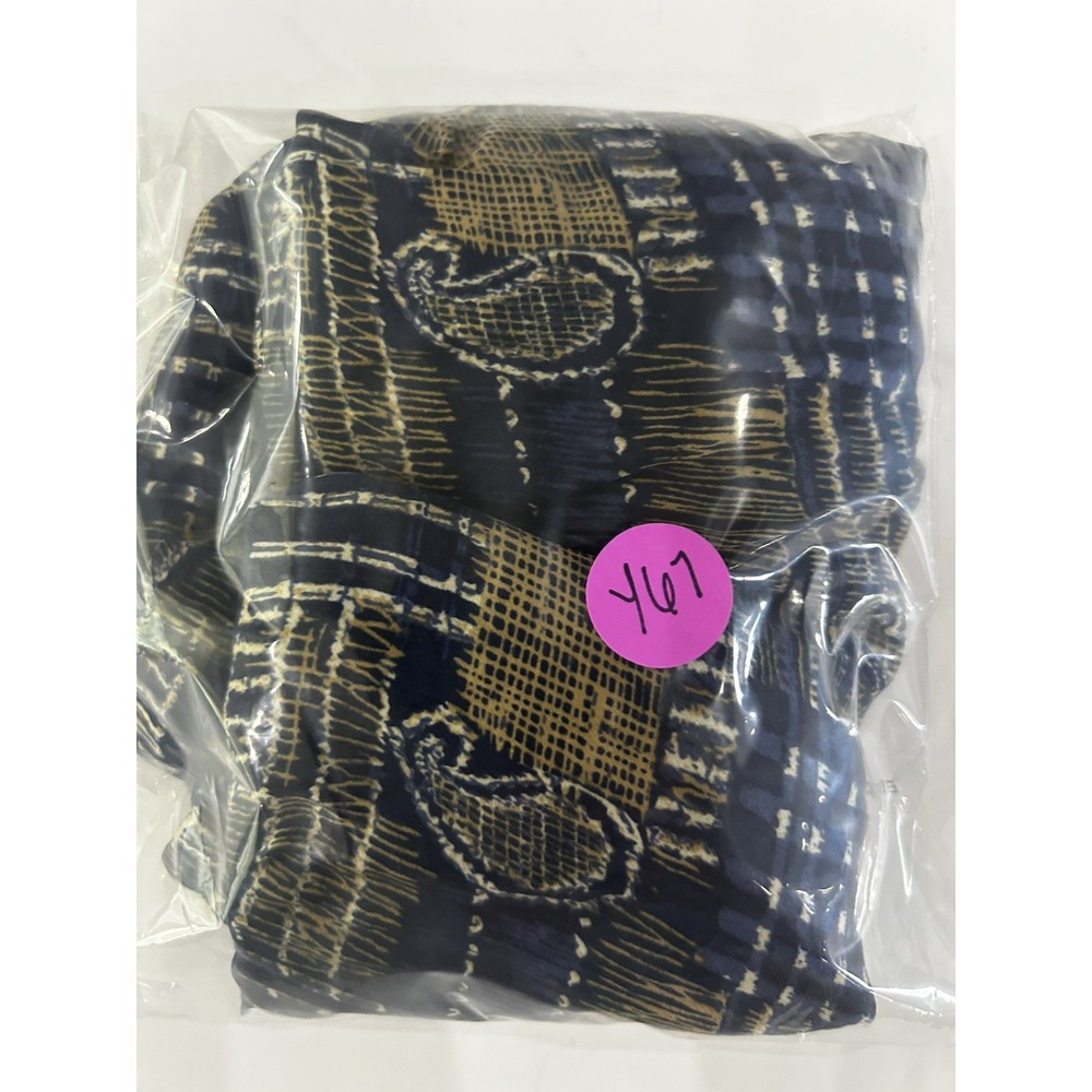 Vintage Mens 100% Silk Boxers Size S 90s Casino Pajama Boxer Shorts Blue Paisley - Picture 7 of 7